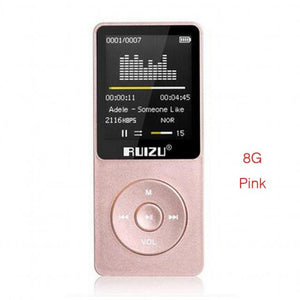 100% original English version Ultrathin MP3 Player with 8GB storage and 1.8 Inch Screen can play 80h, Original RUIZU X02